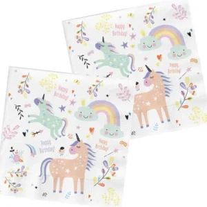 Kids Nordichaus Birthday / Party>Napkins Unicorns & Rainbows 33x33cm – 20 pieces