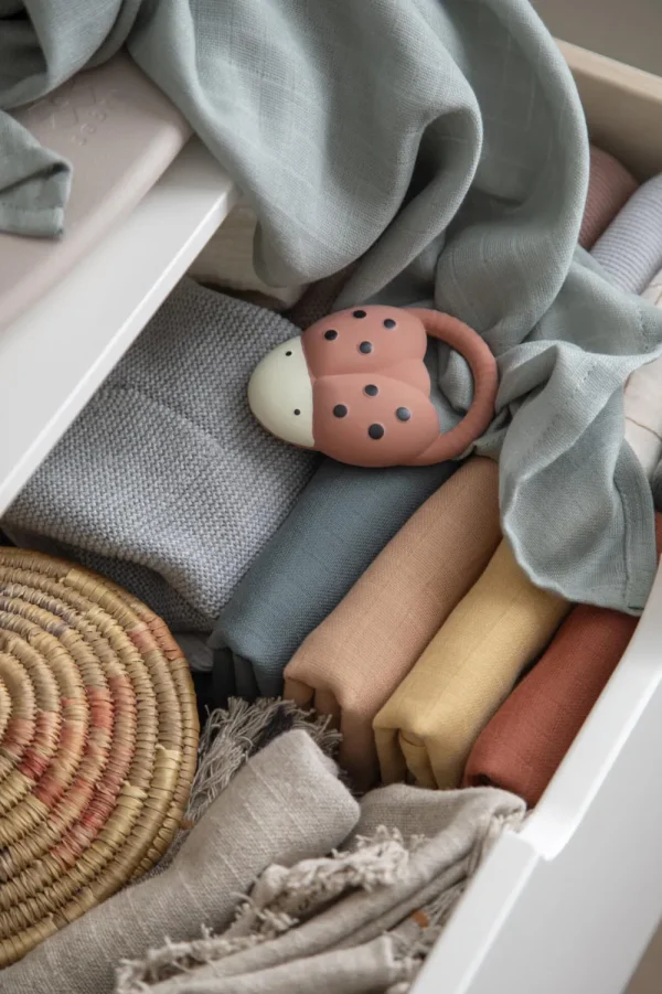Kids Sebra Interior Baby Toys | Pacifiers And Boxes>Natural Rubber Teething Ring, Luca the ladybug – Sebra