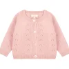 Kids Soft Gallery Baby Girl>Needledrop cardigan Knit, Cameo Brown –