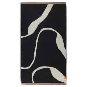 Mette Ditmer Textiles | Bathroom Textiles>Nova Arte Bath towel, Black / Off-white –