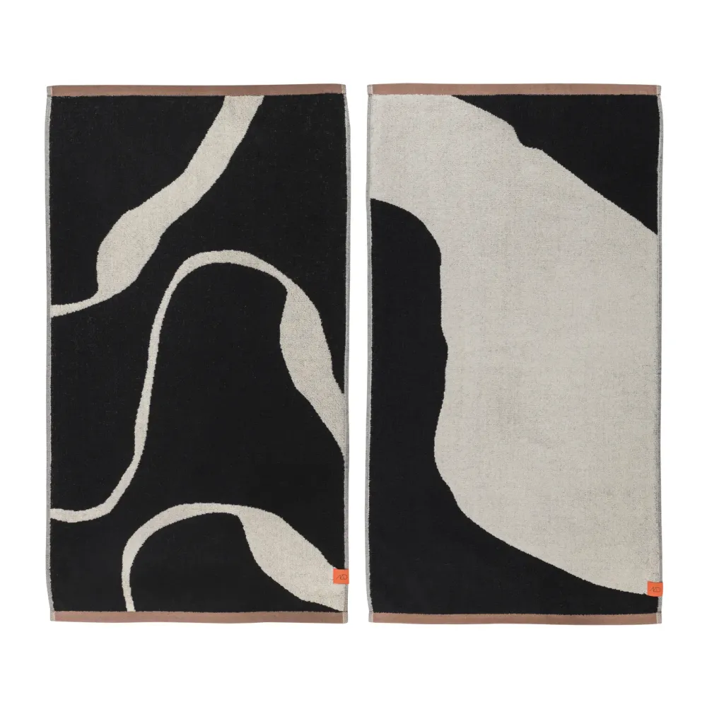 nova_arte_guest_towel_pac_0.webp Mette Ditmer Textiles | Bathroom Textiles>Nova Arte guest towel 2-pack, Black / Off-white –
