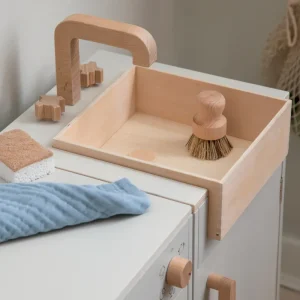 Kids Sebra Interior Wooden Toys | Christmas Toys>Play KIDchen dishwasher, wood beige – Sebra