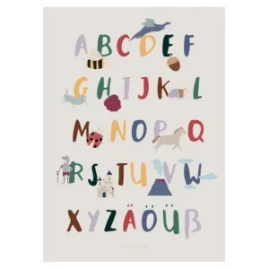 Kids Sebra Interior Kids Posters>Poster, alphabet A-ß (DE), Pixie/Dragon, FSC Mix – Sebra