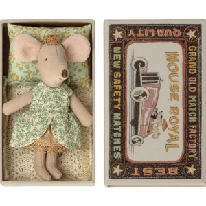 Kids Maileg Doll Accessories>Princess mouse, Little sister in matchbox –