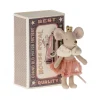 Kids Maileg Doll Accessories>Princess mouse Rose, Little sister in matchbox –