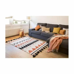 Lorena Canals Textiles>Rug Azteca Natural-Terracota -L –