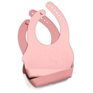 Kids Sebra Interior Dinnertime>Silicone bib set 2 pcs. blossom pink – Sebra
