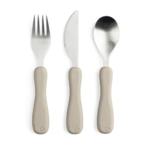 Kids Sebra Interior Dinnertime | Birthday / Party>Silicone Cutlery, Fanto Jetty Beige – Sebra
