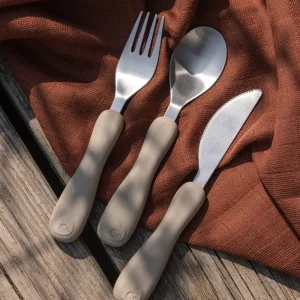 Kids Sebra Interior Dinnertime | Birthday / Party>Silicone Cutlery, Fanto Jetty Beige – Sebra