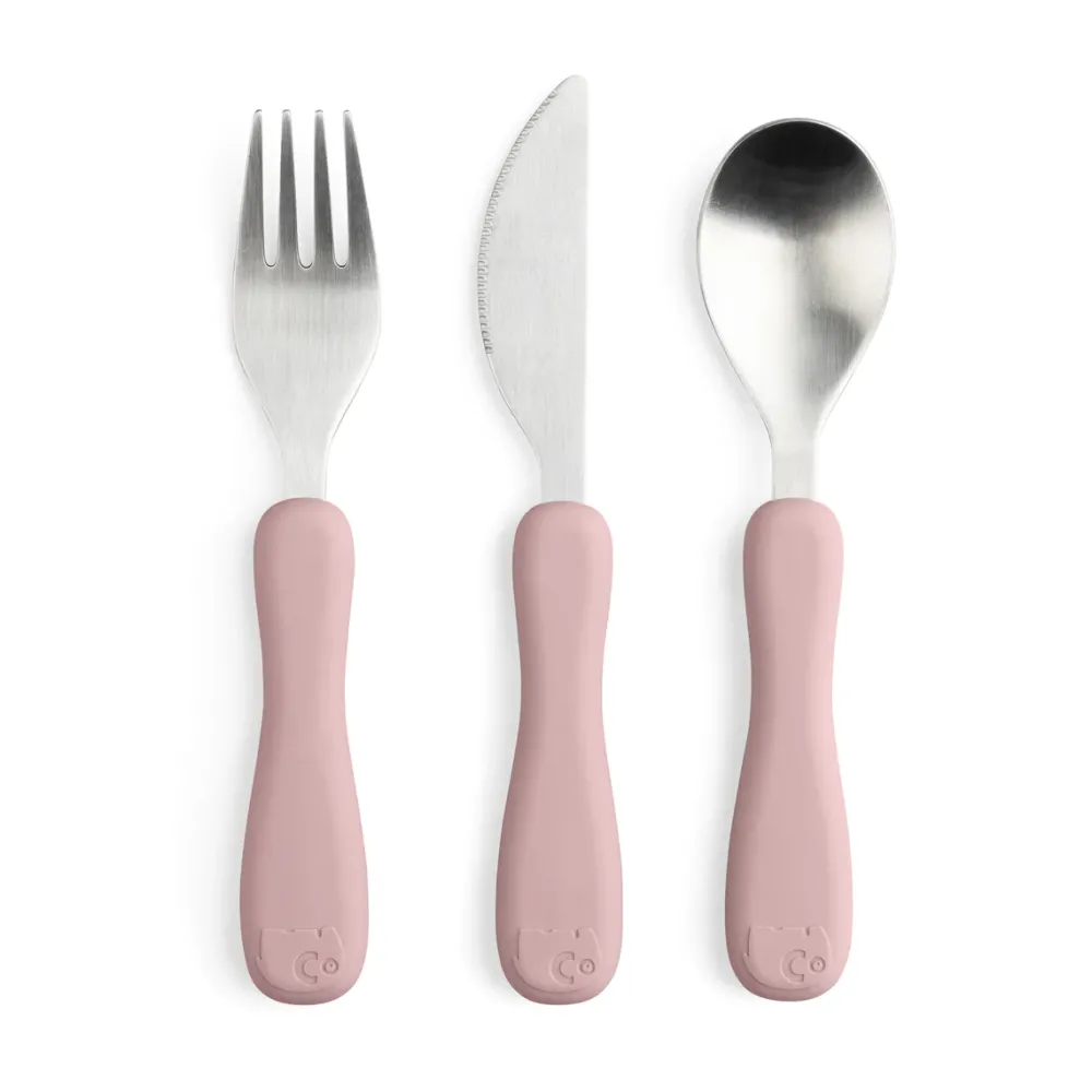 silicone_cutlery_fanto_ro_0.webp Kids Sebra Interior Dinnertime | Birthday / Party>Silicone Cutlery, Fanto Rose – Sebra