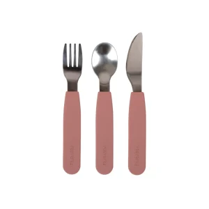 Kids FILIBABBA Dinnertime>Silicone cutlery set Rose –