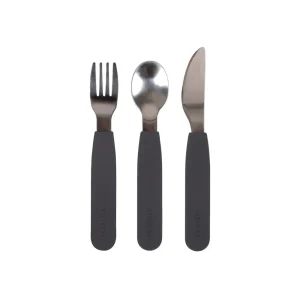 Kids FILIBABBA Dinnertime>Silicone cutlery set, Stone Grey –