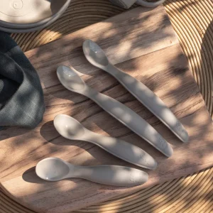 Kids Sebra Interior Dinnertime>Silicone spoon set, long Beige – Sebra