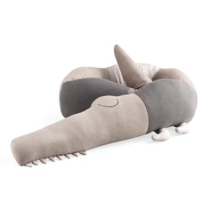 Kids Sebra Interior Bed Bumpers | Cuddly Toys>Sleepy Croc Knitted cushion, Seabreeze beige – Sebra