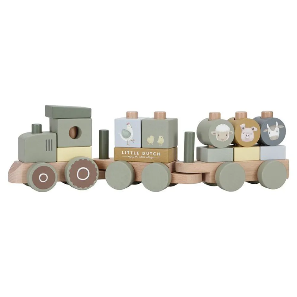 stacking_train_tractor_li_0.webp Kids Little Dutch Wooden Toys | Cars And Road Ways>Stacking Train Tractor Little Farm –