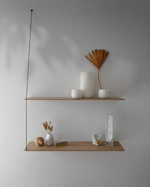 Woud Storage Shelves>Stedge Shelf 60 cm, White Pigmented Oak –