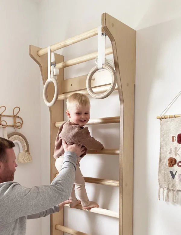 Kids Fitwood of Scandinavia Wooden Toys | Christmas Toys>Taimi Mini Wall Bars, Birch – Fitwood