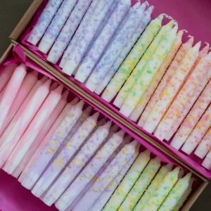 Nordichaus Easter Decorations | Candle And Holders>Taper Candles – Rainbow Confetti Lemon