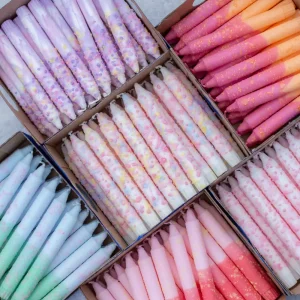 Nordichaus Easter Decorations | Candle And Holders>Taper Candles – Rainbow Confetti