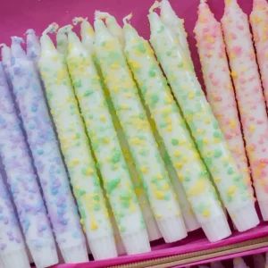 Nordichaus Easter Decorations | Candle And Holders>Taper Candles – Rainbow Confetti Lemon