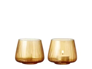 Bitz Easter Decorations | Candle And Holders>Tea light holders Kusintha 2 pieces, Amber –