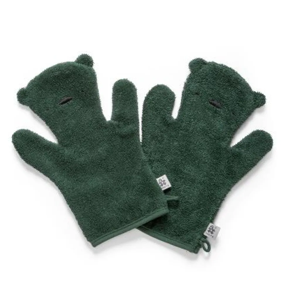 terry_bath_puppet_set_mil_0.webp Kids Sebra Interior Bath Time>Terry bath puppet set, Milo, bottle green – Sebra