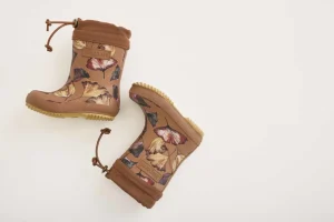 Kids Bisgaard Baby Girl>Thermo Rubber Boots, Camel Flowers –