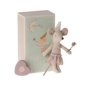 Kids Maileg Doll Accessories>Tooth fairy mouse in matchbox, Little Sister –