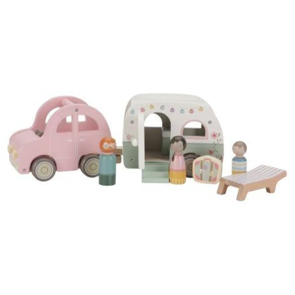 toy_car_with_caravan__lit_0.webp Kids Little Dutch Wooden Toys | Cars And Road Ways>Toy Car with Caravan –
