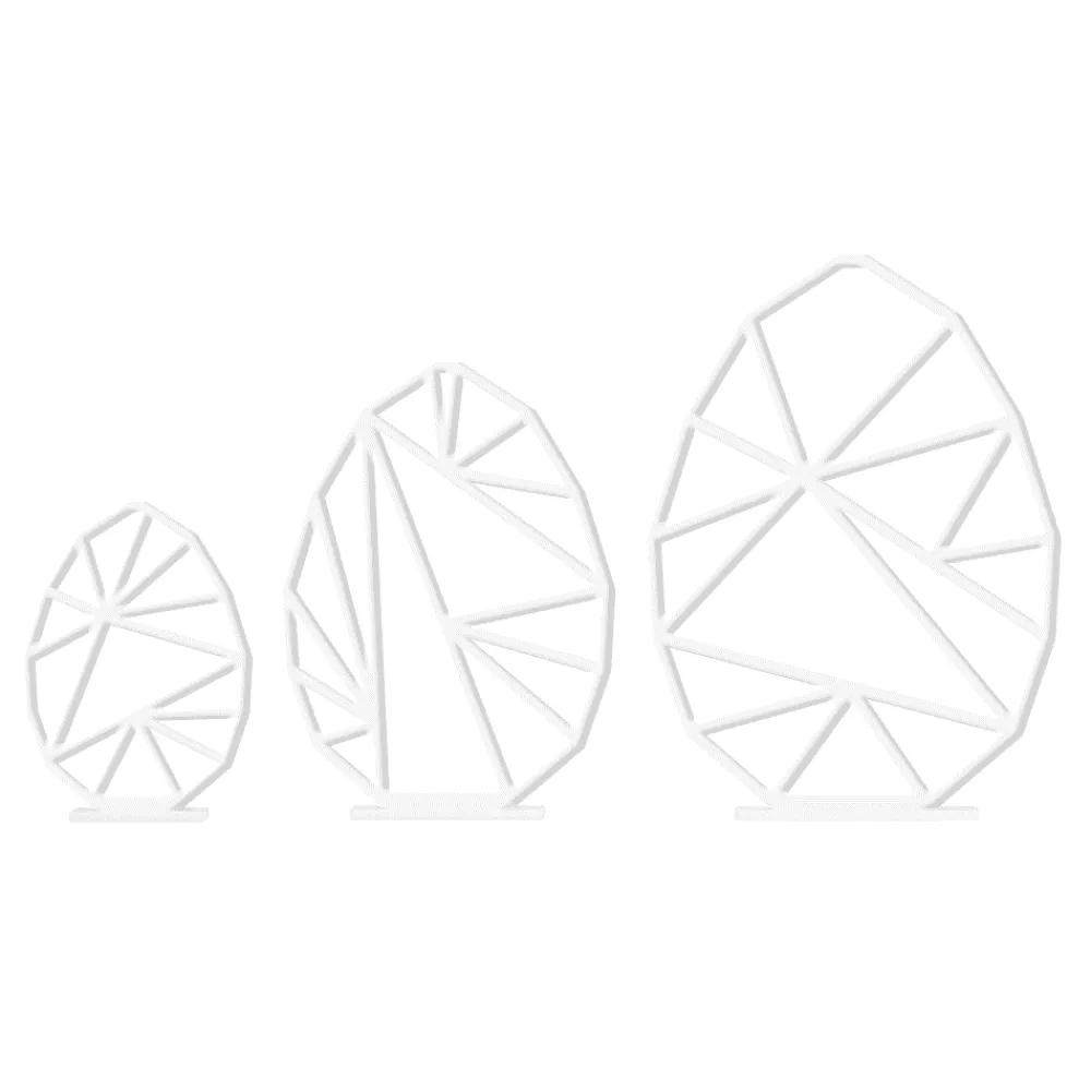 triangular_easter_egg_set_0.webp Felius Design Easter Decorations>Triangular Easter Egg set, white – 3 pcs. –