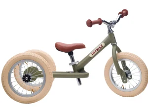 Kids Trybike Outdoor Toys | Christmas Toys>steel 2-in-1, Vintage Matt Green 3 wheeler –