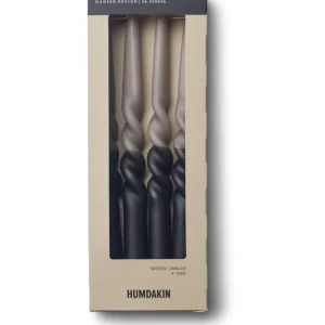 Kids Humdakin Birthday / Party | Candle And Holders>Twisted candles, 4 pack Coal/ Stone –