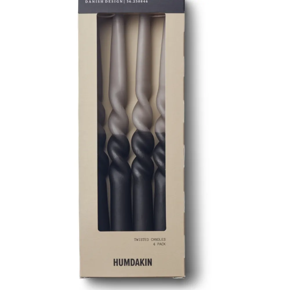 twisted_candles__pack_coa_0.webp Kids Humdakin Birthday / Party | Candle And Holders>Twisted candles, 4 pack Coal/ Stone –