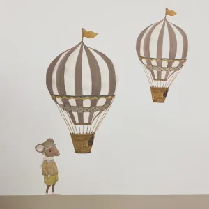 Kids That's Mine Wallstickers>Wallsticker Retro air balloon small, brown – That’s Mine