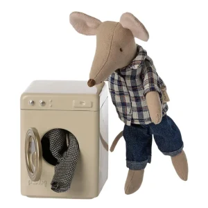 Kids Maileg Doll Accessories>Washing machine, Mouse –