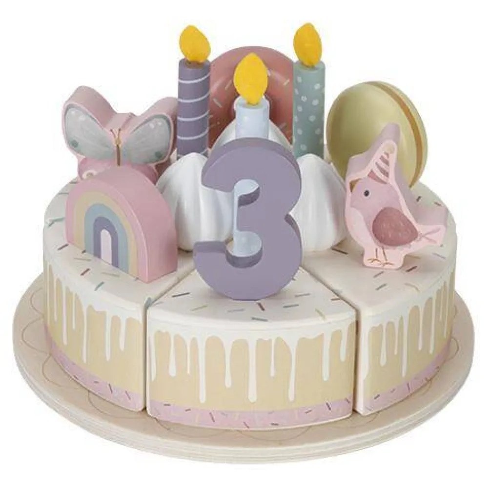 wooden_birthday_cake_pink_0.webp Kids Little Dutch Wooden Toys | Play Food>Wooden birthday cake Pink, 26-pcs –