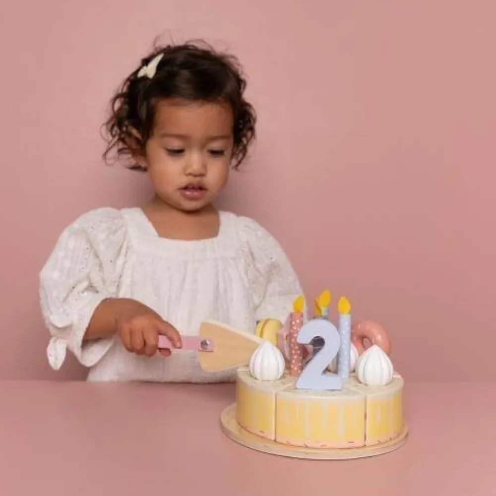 wooden_birthday_cake_pink_2.webp Kids Little Dutch Wooden Toys | Play Food>Wooden birthday cake Pink, 26-pcs –