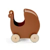 Kids Sebra Interior Doll Accessories>Wooden doll’s pram, dark amber – Sebra
