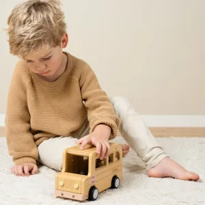 Kids Little Dutch Wooden Toys | Cars And Road Ways>Wooden School Bus with Figures –