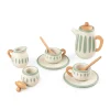 Kids Sebra Interior Play Food>Wooden tea set, classic white / sage – Sebra